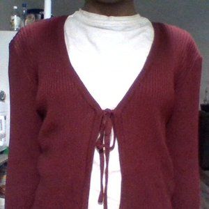 its a burgundy wrap type of shirt